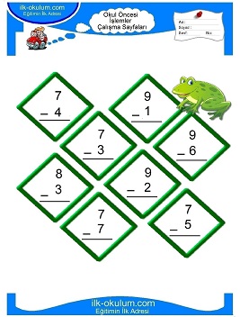 Çocuklar İçin toplam işlemi yaprak testleri 